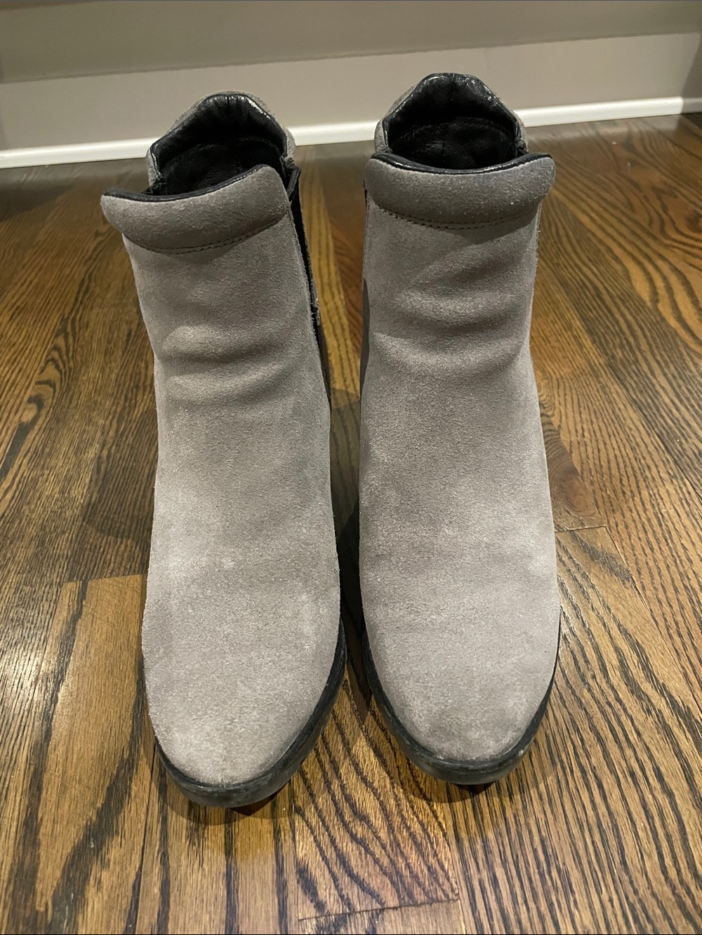 Sorel Gray Suede Ankle Booties